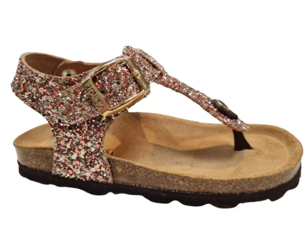 Kipling Kipling Madonna 1 champagne 0755 Meisjes Sandalen Teensandalen Voorgevormd Voetbed Gespsluiting Champagne Glitters