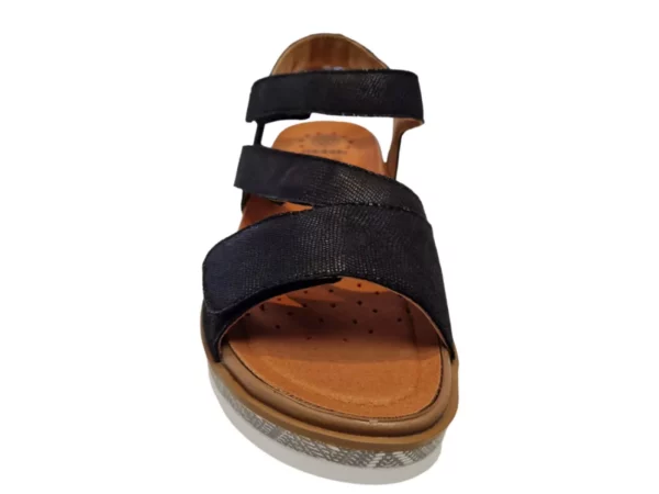 Mephisto Mephisto Meril Artesia black Leren Dames Sandalen met Klittenbandsluitingen en Verhoogde Hak Zwart