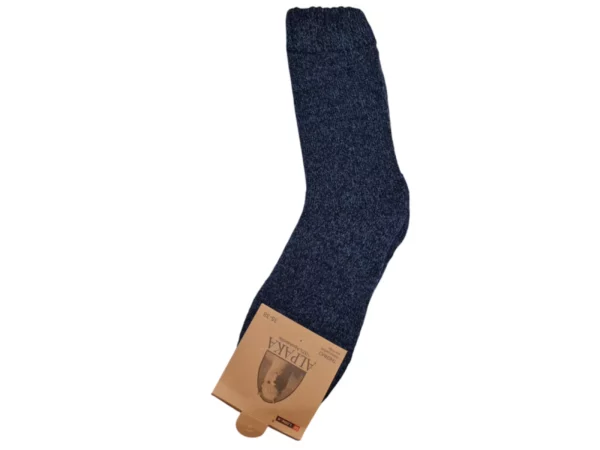 Figuretta Dames Alpaca Wollen Sokken Dik Zwart LGrij Blauw