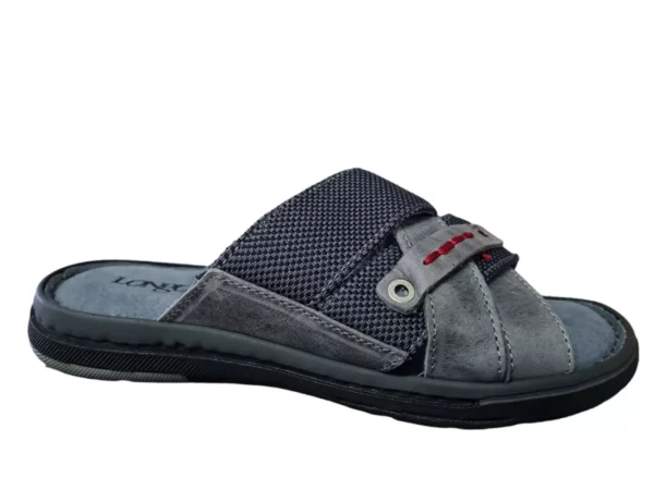 Longo Longo - 1113023 2 antrazit Leren Heren Slippers Instap Model Grijs